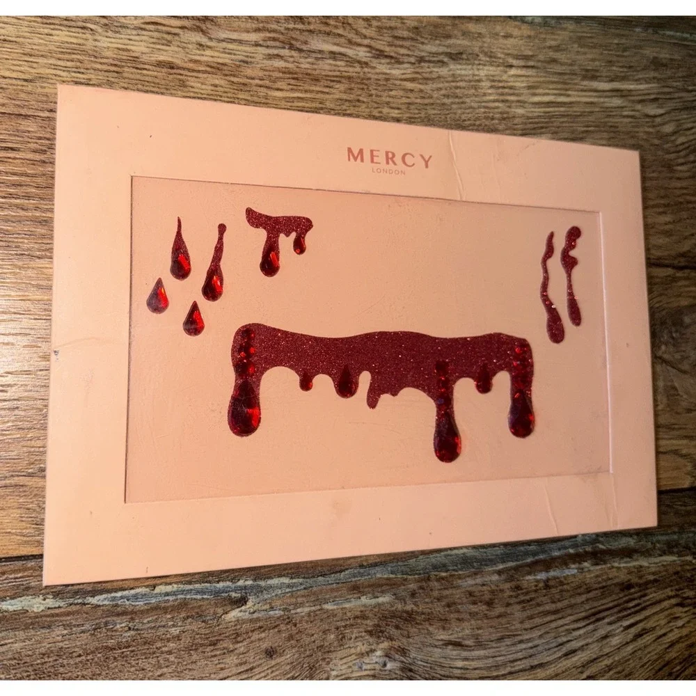 NEW Mercy London Red Glitter Fake Blood Face Body Jewels Halloween Makeup